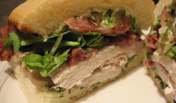 Chicken and Bacon Sandwiches with Arugula Mayonnaise Recipe
