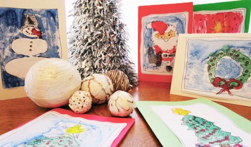 Monoprint Christmas Cards for Kids | YummyMummyClub.ca